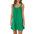 thumbnail image 1 of Robe Courte d'Été pour Femme de Plage - par-Dessus de Bikini, Sans Manches Évasée, Robe T-Shirt Décontractée Mini, Polyester, Tailles P - TTG, 1 of 4