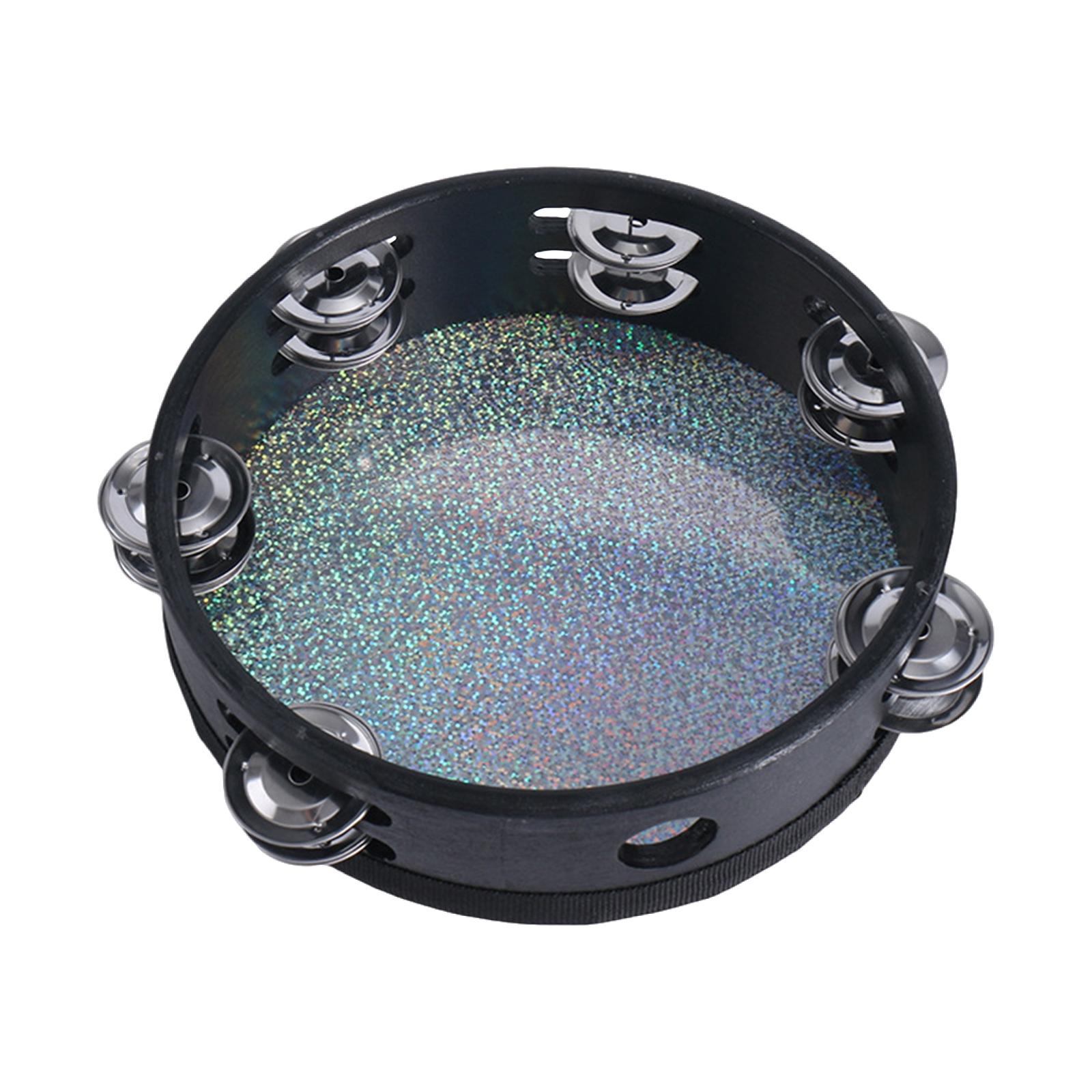 MERIGLARE Tambourin Percussion Tambour à Main Instruments de Musique pour KTV Activité Danse 10 Pouces Pailleté