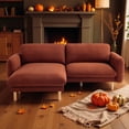 thumbnail image 2 of Get Set Style 86" Wide Convertible Sectional Sofa, Modern L Shape Couches with Left/Right Reversible Chaise, Mid-Century Sofa with Reversible Cushions (Cedar), 2 of 5