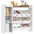 thumbnail image 1 of Qaba Kids Bookshelf and Toy Storage Organizer with 8 Removable Bins, White, 1 of 10