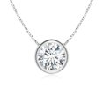 thumbnail image 1 of Angara Collier en Diamant Naturel - Collier Solitaire en Diamant Rond Serti Clos en Platine pour Femmes, 1 of 10