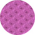 thumbnail image 1 of Ahgly Company Tapis de Zone Rond d'Intérieur Lavable à la Machine, Transitionnel, Rose Néon Vif Violet, 4 Pieds Rond, 1 of 7