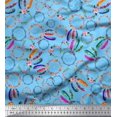 thumbnail image 1 of Soimoi Polyester Crepe Fabric Wreath & Dream Catcher Home Decor Decor Fabric Printed Yard 42 Inch Wide, 1 of 3