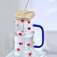 thumbnail image 4 of WIFKLSIIPG Heat Glass Cup with Straw 400ML Suitable for Cold Drinks Juice Milk Including Lid Glass Texture Suitable for Various Beverages, 4 of 5