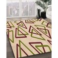thumbnail image 3 of Ahgly Company Tapis de Zone Rond d'Intérieur Lavable à la Machine, Style Transitionnel, Blond Doré Doré, 6 Pieds Rond, 3 of 7