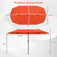 thumbnail image 3 of Gymax Parasol de Patio Double Face de 13 Pi, Grand Parasol d'Extérieur Format Jumeau, Orange, 3 of 10