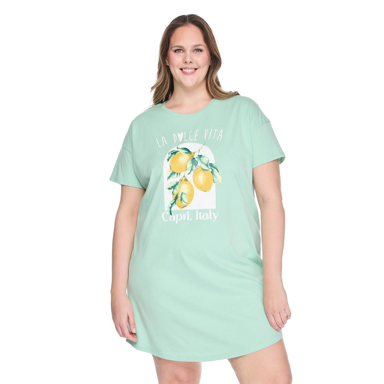 Chemise de nuit à encolure ras du cou George Plus pour femmes