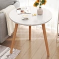 thumbnail image 1 of Table d'Appoint Ronde Moderne Détachable pour Chambre, Balcon, Salon, Table d'Accent Portable pour Café et Livres, Meuble Compact au Design Robuste à Trois Pieds, 1 of 7