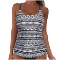 thumbnail image 1 of DPTALR Hauts de Bain Imprimés pour Femmes, Haut de Maillot Bandage, Encolure Ronde, Maillot Dos Nu, 1 of 7