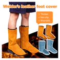 thumbnail image 2 of Leather Anti-scalding Work Safety Boot Welder Foot Welding Protection Wear-resistant Welding Foot Guard Shoes Covers ,Easy to Wear, 2 of 3