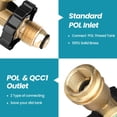 thumbnail image 3 of Clearance! beishanbush Propane Tank Adapter Propane Gauge for 100 Lb Propane Tank Fit Pol To Qcc1 Propane Tank Adapter Pol To Qcc1 / Type Old To New Connection Type Solid Brass One Size Black, 3 of 8