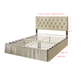 thumbnail image 3 of HMD Zachary Full Tufted Upholstered Platform Bed, Beige, 3 of 5