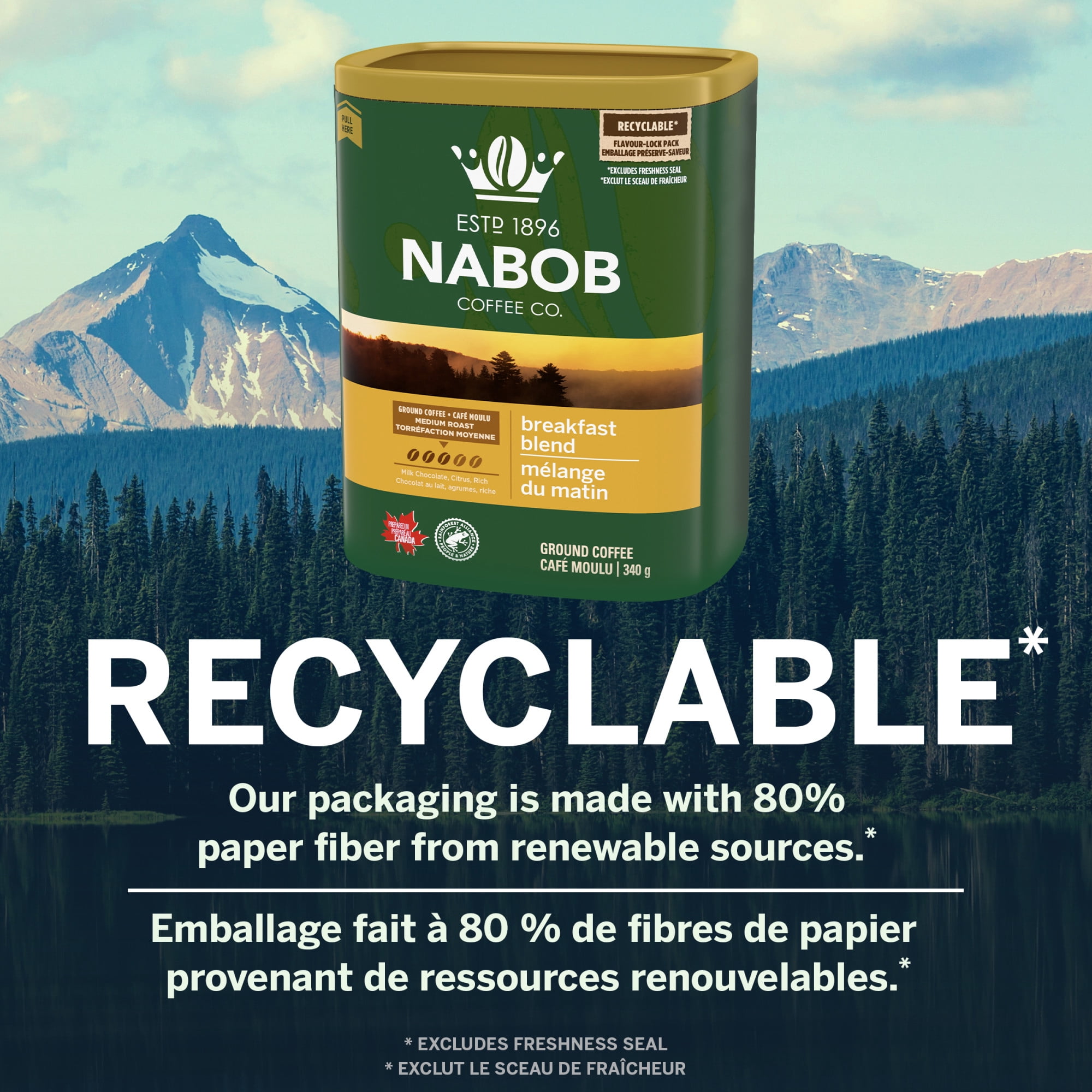Café moulu Nabob Mélange du matin, boîte de 340 g
