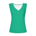 thumbnail image 4 of Timegard Tank Tops for Women Ribbed Deep V-Neck Button Slim Casual Sleeveless Shirts Basic Cami Top, 4 of 5