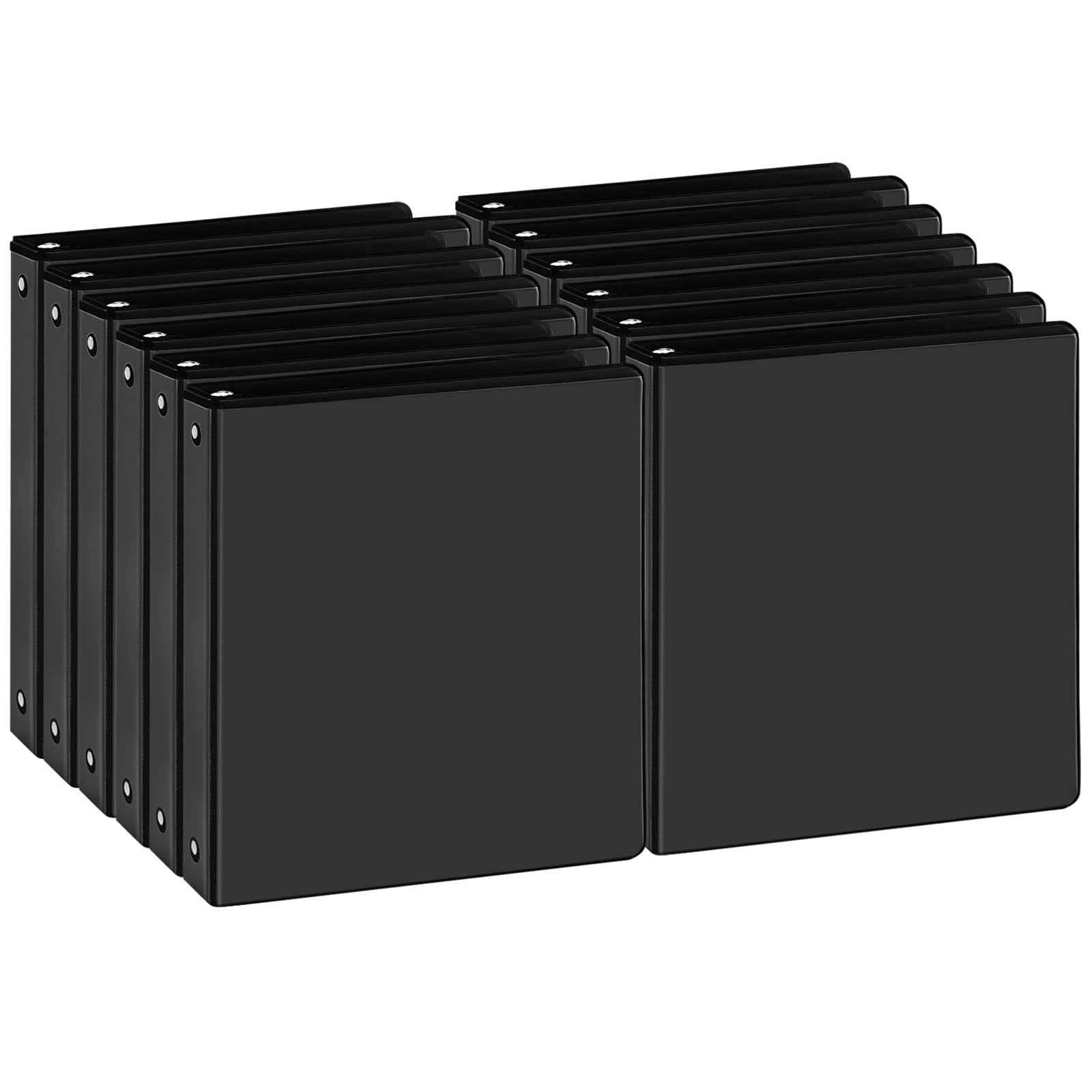 Durable 1 inch 3-Ring Binder, 1" Round Ring Binder with 2 Inside Pockets, Bulk Basic Binders, Clear View Cover 1-inch Binders Holds 8.5'' x 11''Paper for Office/Home/Bac
