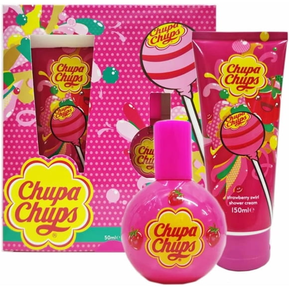 Chupa Chups Strawberry Swirl Duo Gift Set, 50ml Eau de Toilette and 150ml Shower Gel