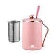 thumbnail image 2 of Hamilton Beach Electric Kettle Durable Electric Kettle Stainless Steel Travel Electric Kettle 450ML Stew Cup, 7 Minutes Boil Small Slow Cooker Stainless Steel Portable Saucepan With Temperature, 2 of 6