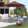 thumbnail image 2 of Outsunny 8.5' Round Aluminum Patio Umbrella Garden Parasol Coffee, 2 of 10