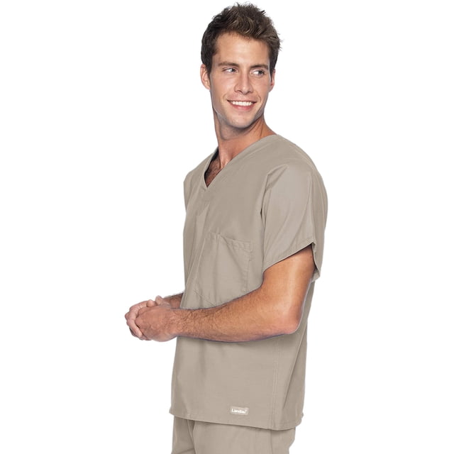 Landau Essentials Haut de Sarrau à Col en V : 1 Poche, Réversible, Unisexe, Coupe Classique Décontractée Sarraus Médicaux 7502