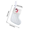 thumbnail image 3 of Fridja 8 Inch Mini Initial Christmas Stocking Monogram Embroidered Christmas Stocking White Knitted Small Christmas Stocking Decorations for Fireplace Mantle Christmas Wall, 3 of 5