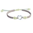thumbnail image 1 of Heart Shape Peach Flower Woven Bracelet Cute Heart Shape Design Adjustable Sliver Transship Bracelets For Womens Girls, 1 of 3