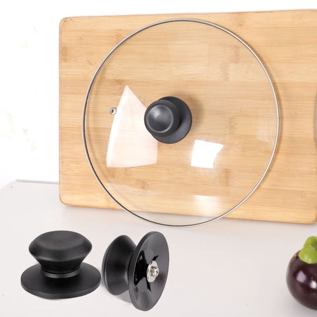 Unique Bargains Easy Lifting Universal Pot Lid Knob Handle Plastic Knobs Kitchen Cookware Assessories Cover Replacement Black