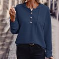 thumbnail image 2 of Pisexur Womens Oversized Sweatshirt Fashion Fall Hoodies Solid Color Button Collar Drawstring Stitching Sweatshirts Hoodies Pullover, 2 of 6