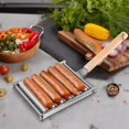 thumbnail image 3 of 2 Pcs Rouleau à Hot-Dogs pour Gril, Support à Saucisses avec Poignée en Bois, Gril à Hot-Dogs BBQ pour Hot-Dogs Cuits Uniformément, 3 of 7