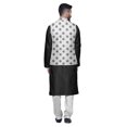 thumbnail image 3 of Atasi Kurta Solid Churidar Pajama & Printed Nehru Jacket Set For Mens Party Wear, 3 of 3