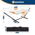 thumbnail image 3 of Support de Hamac Double - Cadre en Acier Robuste pour 2 Personnes, Capacité de 450 Lb, Tissu Résistant aux Intempéries avec Oreiller et Sac de Transport pour Patio, Cour Arrière, Camping (Lot de 1), 3 of 8