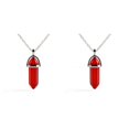 thumbnail image 3 of QualitChoice Hexagon Column Charm Exquisite Women Men Making Findings Handmade Anniversary Hanging Pendants Colorful Crystal Dark Red 2Set, 3 of 6