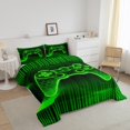 thumbnail image 3 of Erosebridal Gaming Bedding Full Comforter Set for Boys, Neon Gamepad Down Comforter, Video Games Theme Decor, Reversible 3pcs, 3 of 7