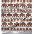 thumbnail image 1 of Soimoi polyester Crepe Fabric Aztec & Tribal Elephant Ethnic Print Fabric by the Yard 42 Inch Wide, 1 of 3