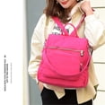 thumbnail image 4 of Anti-Theft Convertible Backpack for Women Men, Waterproof Nylon Shoulder Bag Handbag with Multi Pockets(Dark Pink), 4 of 9