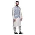 thumbnail image 2 of Atasi Kurta Solid Churidar Pajama & Printed Nehru Jacket Set For Mens Party Wear, 2 of 3