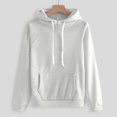 thumbnail image 4 of 2 Piece Sweatsuits for Womens Clearance Solid Color Pocket Drawstring Pullover Sweatpant Set Lounge Tracksuit Casual Plus Size Lightweight Loose Ladies Outfits Fall Winter 2023 Black L, 4 of 5