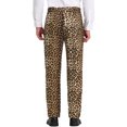 thumbnail image 3 of INSPIRE CHIC Men's Pants Snake Print Regular Fit Flat Front Elastic Waist Pants 30 Leopard Print, 3 of 6