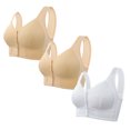 thumbnail image 1 of cfhntfmh 3pc Front Closure Bras for Women Mid Support Plus Size Bras Thin Wireless Bras Full Coverage T-Shirt Bralettes, 1 of 2