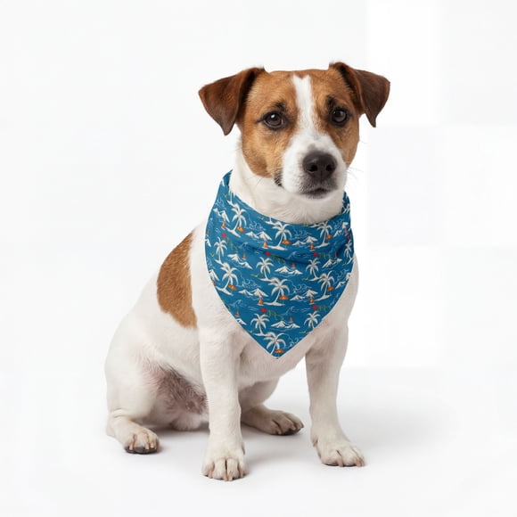 One Paw, Surf Print Dog Bandana, Lightweight, Multiple Sizes, Blue, for Dogs