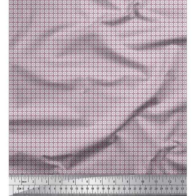 Soimoi Poly Georgette Fabric Geometric Small Print Fabric by The Yard 52 Inch Wide