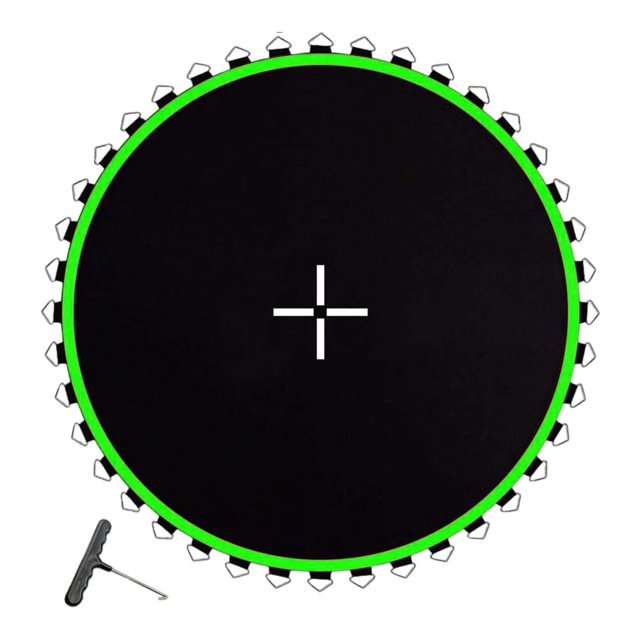 Almencla Tapis de Remplacement pour Trampoline Accessoire Maison Réutilisable Tapis de Saut Rond pour Trampoline Vert 42 Boucles