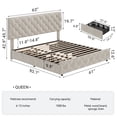 thumbnail image 2 of CazToi Queen Size Storage Bed 4 Drawers Adjustable Headboard 1000LB Capacity PU Leather Bed Frame, 2 of 7