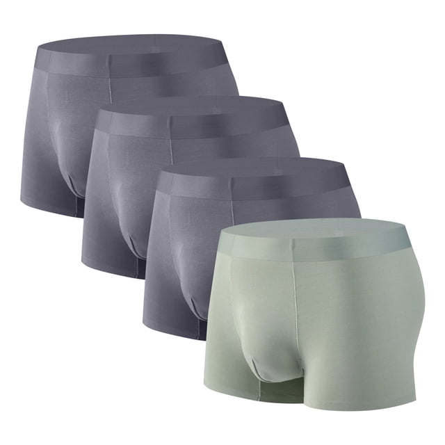 Plebaso Mens Boxer Briefs Stretch Comfortable Quick Dry Underwear Soft Breathable Boxers for Men (4 Pack)