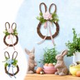 thumbnail image 2 of Easter Decorations for The Home Easter Decoration Rabbit Easter Egg Bow Simulation Vine Round Wreath Outdoor Home Desktop Decoration Fall Outdoor Decorations, 2 of 9