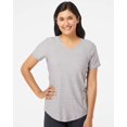 thumbnail image 1 of T-Shirt Technique à Col en V pour Femmes, P, Gris Moyen Mélangé, 1 of 2