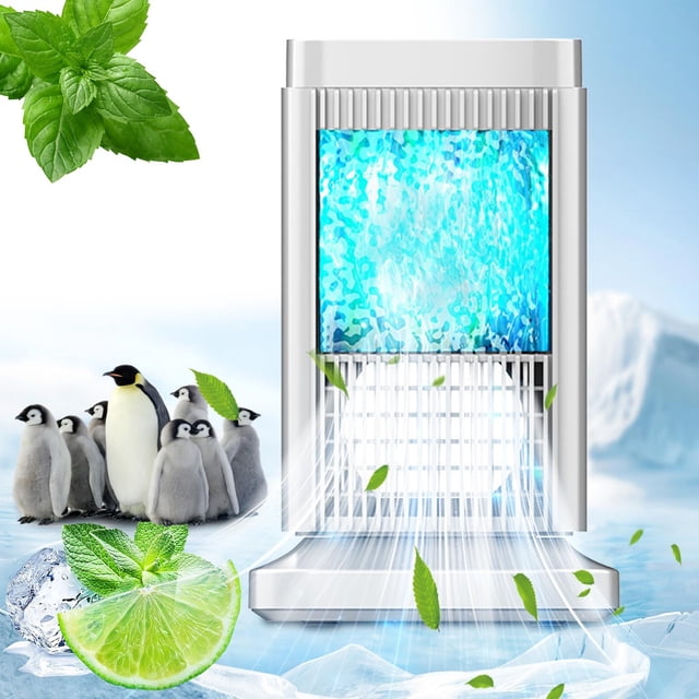 EGNMCR Semiconductor Refrigeration -Conditioner Portable -Cooler Powerful 3-Speed Visible Cold Quiet Desktop Cooler Fan For Bedroom Office Living Room Air cooler