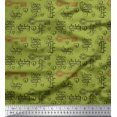 thumbnail image 1 of Soimoi Green Rayon Crepe Fabric Positive Quotes & Heart Text Fabric Prints By Yard 46 Inch Wide, 1 of 3