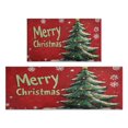 thumbnail image 1 of Ensemble de 2 Tapis de Cuisine de Noël Antifatigue pour le Plancher, Tapis et Carpettes de Cuisine Rouges de Noël d'Hiver Rustiques avec Arbre pour Salle de Bain, Pièce Style Ferme (47x17+30x17 Po), 1 of 6