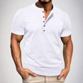 thumbnail image 2 of Besolor Chemises à Manches Courtes pour Hommes Été Classique Bouton Basique Tee-Shirt Col Rond Décontracté Hauts Athlétiques, 2 of 7