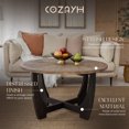 thumbnail image 2 of COZAYH Rustic Farmhouse Round Coffee Table with Crisscross Base for Living Room, 2 of 11